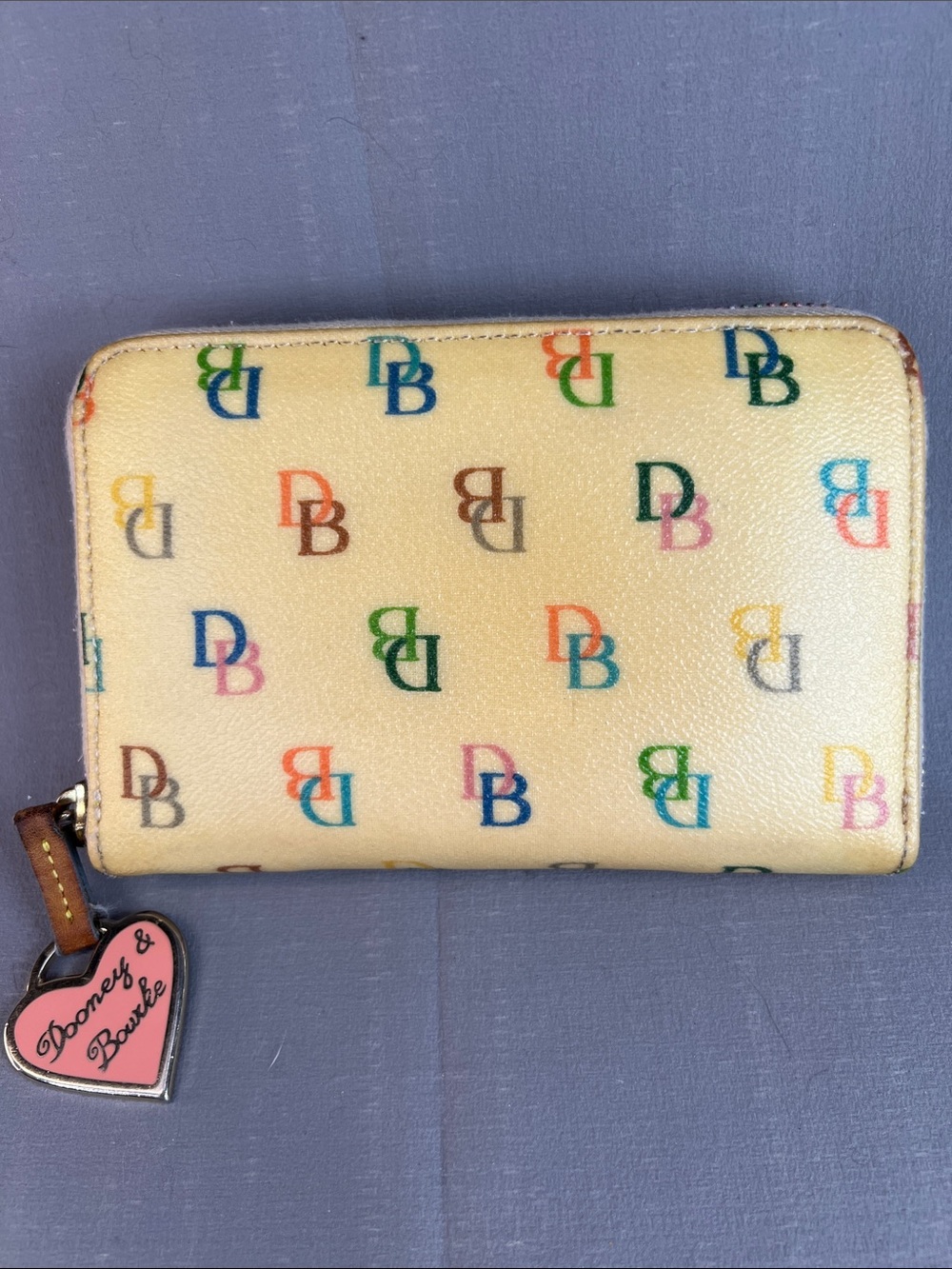 Dooney and Bourke, rainbow, zipper large wallet